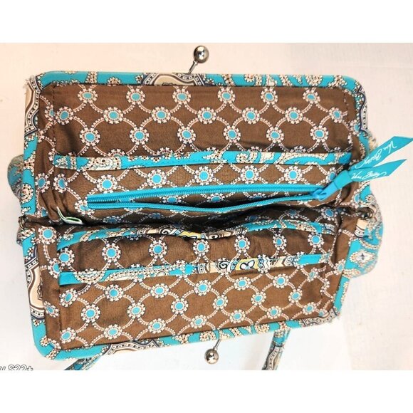 Vera Bradley Quilted Paisley Handbag With Dual Straps & Kiss Lock Closure 12x15 - Picture 8 of 13